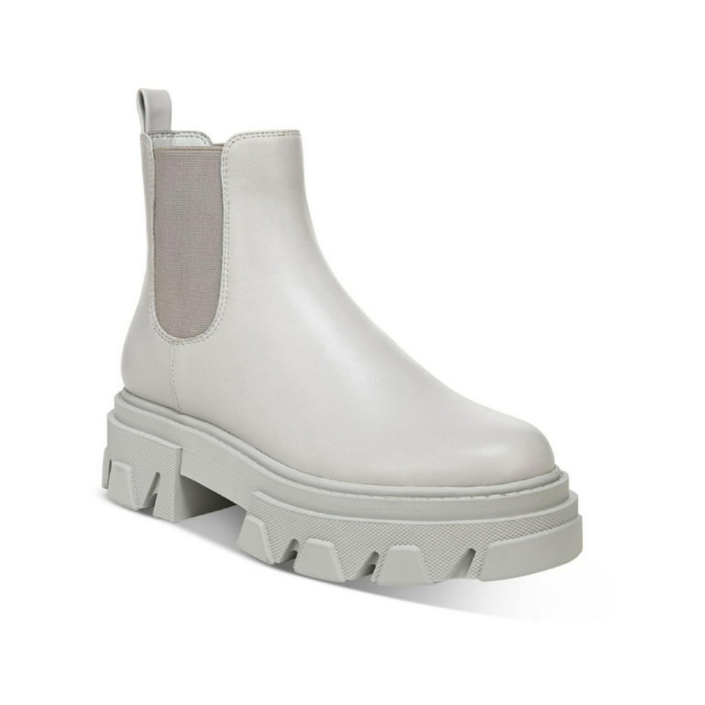 SAM EDELMAN Daelyn Leather Lugged Sole Ankle Boots in Gray